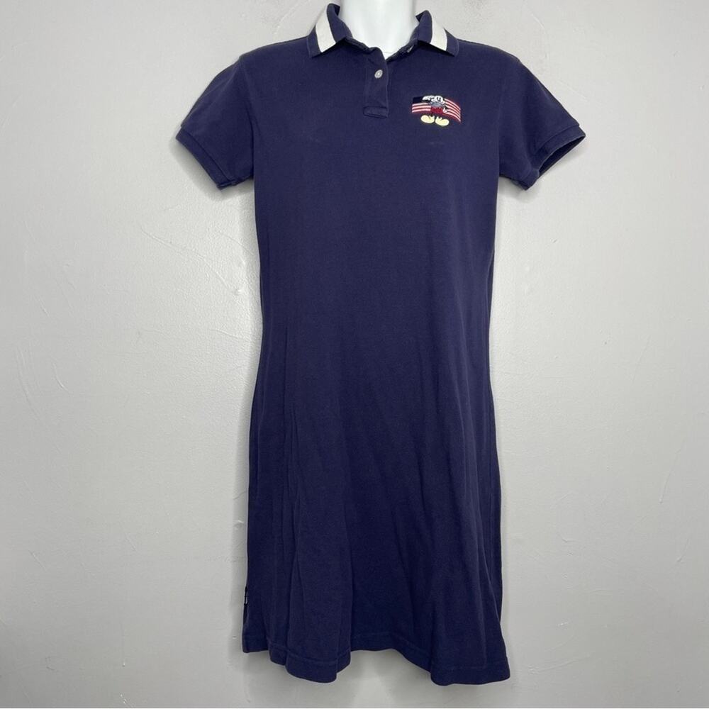 THE DISNEY STORE Polo Dress Womens Small Mickey Mouse Flag Sporty Preppy Tennis